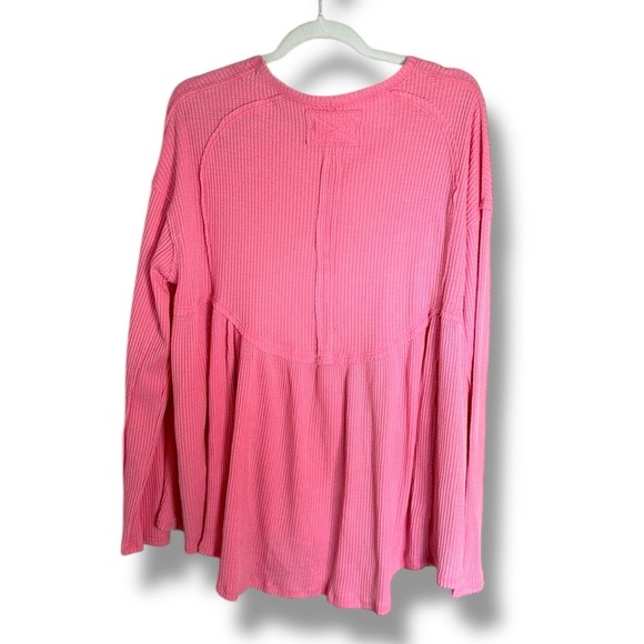 Free People We the Free Oh My Babydoll Top Pink Carnation Size Large - Picture 8 of 8